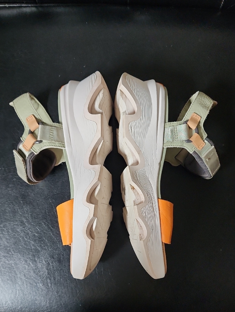 SOREL Kinetic Impact Y-Strap High Sandal Safari Sea Salt Koi Orange Platform 10 - Picture 13 of 13